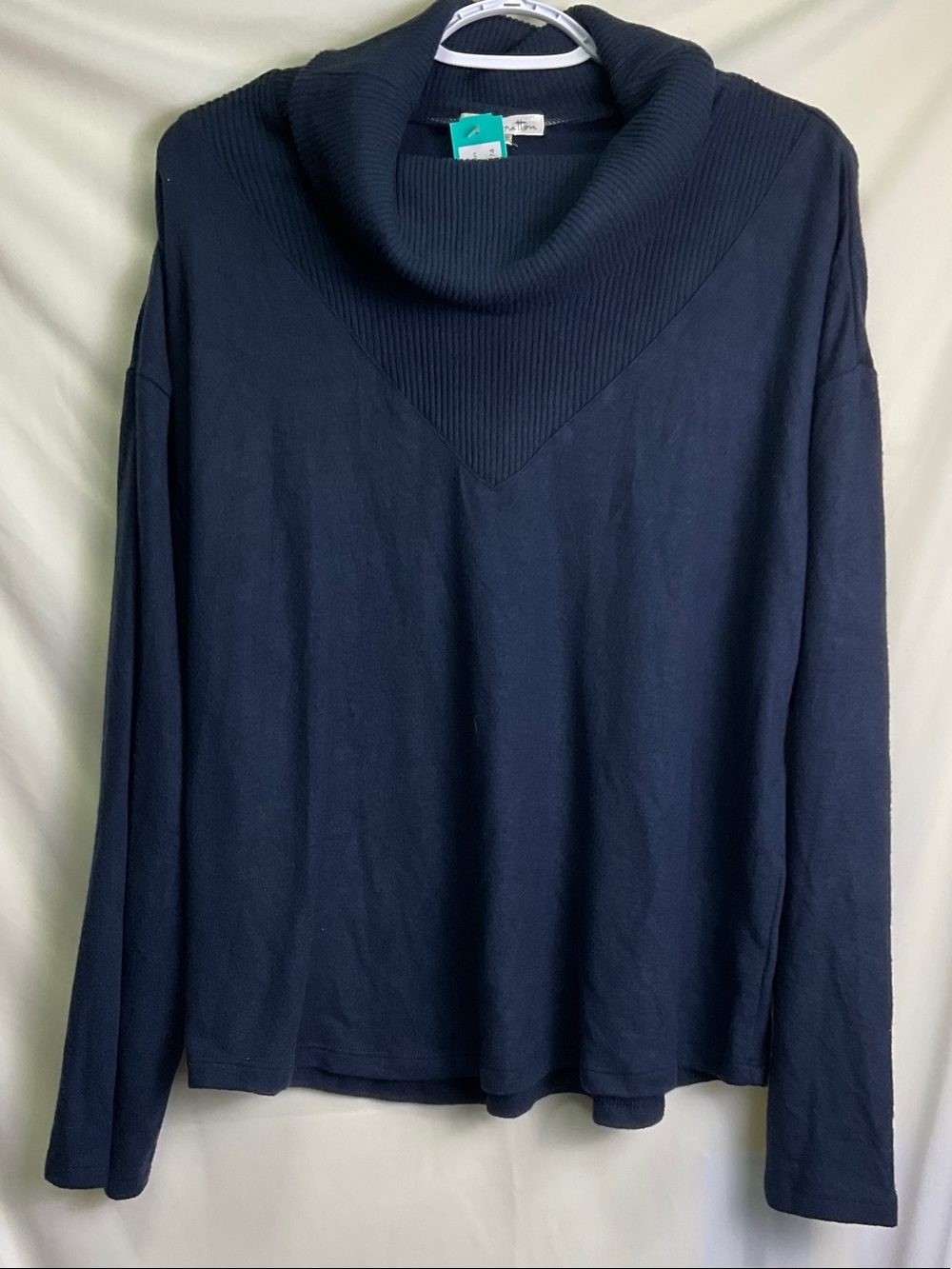 nine britton Josh Brushed Cowl Neck Knit Sweatshirt - Navy